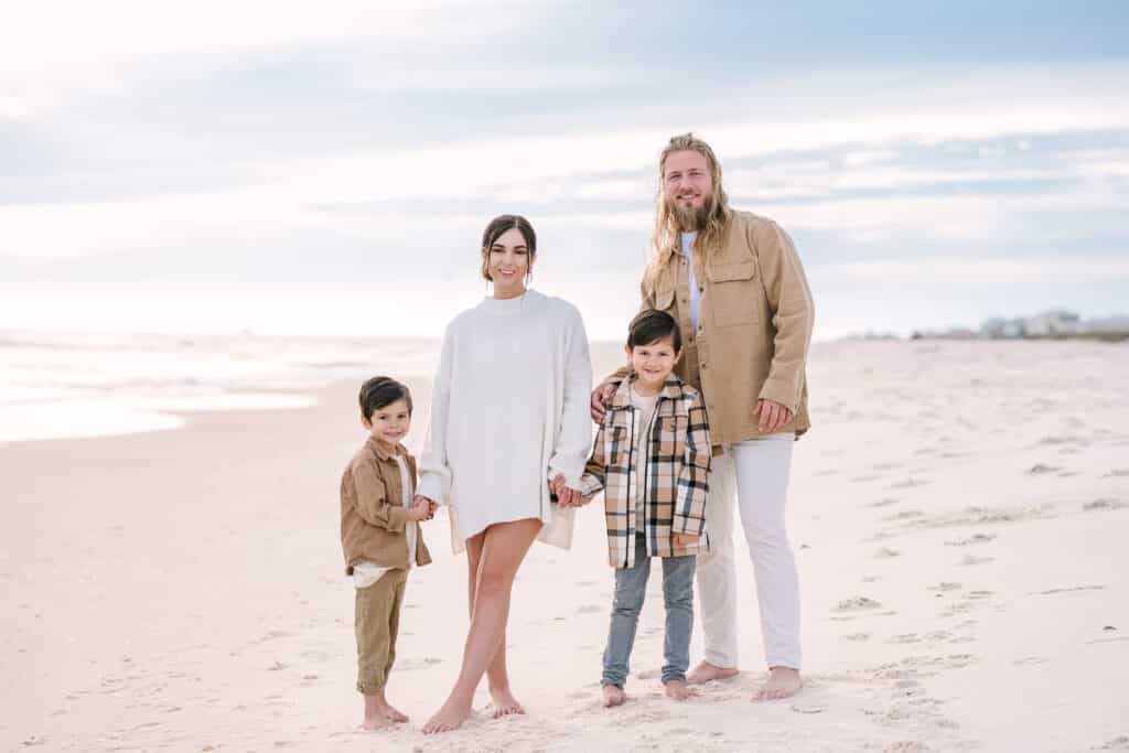 Family Photo on the beach in Gulf Shores, alabama - Anne Canon Photography