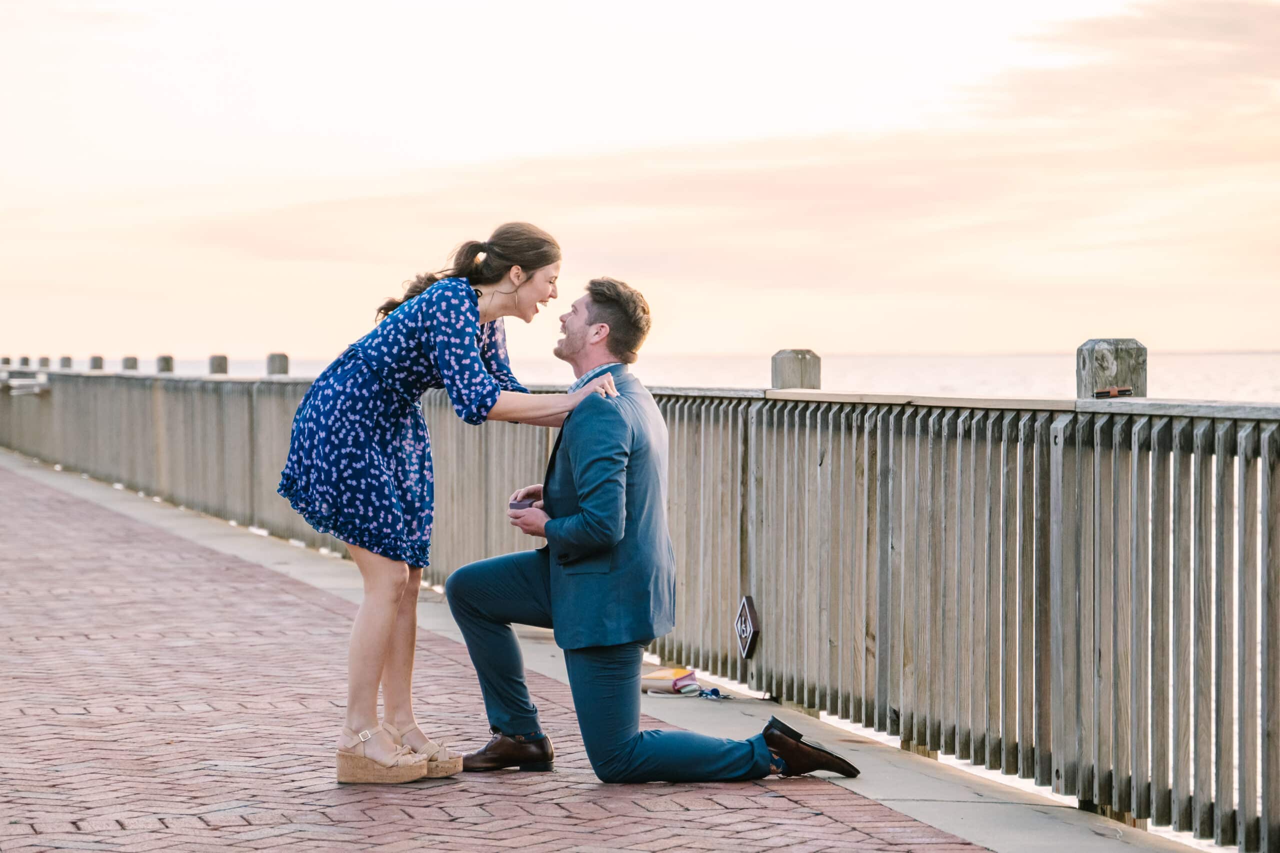 Woman says yes to proposal in Fairhope Alabama